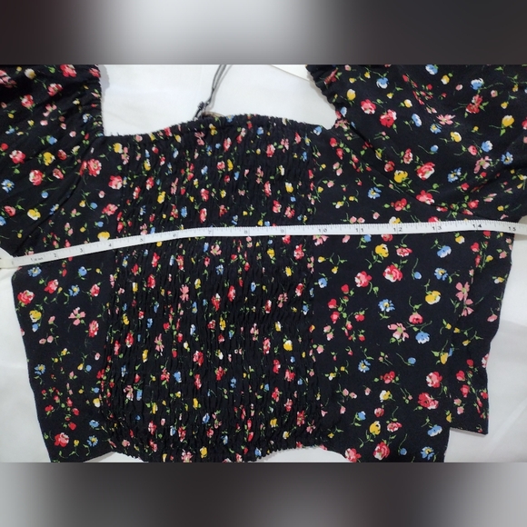 NWT🔥Anthropologie's Olivaceous Floral Off Shoulder Rayon Tie Blouse❤️Size M - Picture 8 of 14